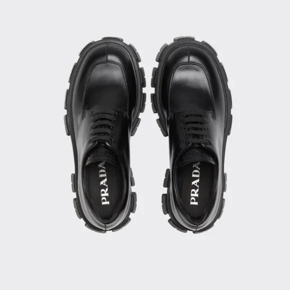 PRADA
Brushed Leather Monolith Loafers with Laces - Picture 3 of 8